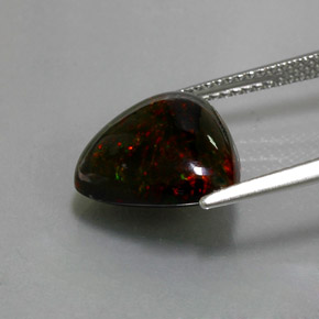 Opale noire multicolore naturelle trillion, 3,57 ct, opaque
