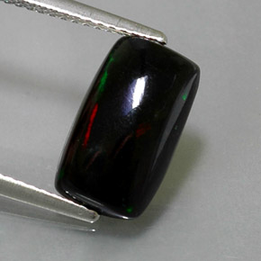 Opale noire multicolore naturelle baguette, 2,31 ct, opaque