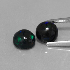 Achetez naturel ct multicolore opale noire gems, coupe roude, en provenance ethiopie chez gemselect. en stock, livraison internationale!