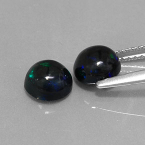 Achetez naturel ct multicolore opale noire gems, coupe roude, en provenance ethiopie chez gemselect. en stock, livraison internationale!