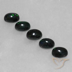 2.65ctw Naturel Multicolore Opale noire, ovale, Opaque