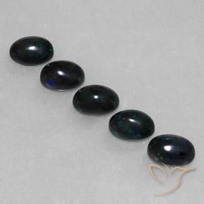 2.49ctw Naturel Multicolore Opale noire, ovale, Opaque