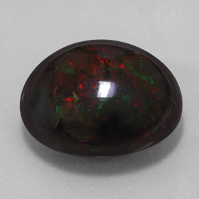Opale noire multicolore naturelle coupe ovale, 17,67 ct, opaque
