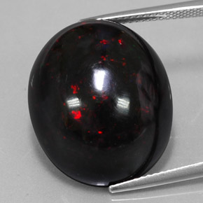 Opale noire multicolore naturelle coupe ovale, 20,04 ct, opaque