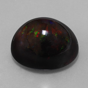 Opale noire multicolore naturelle coupe ovale, 13,63 ct, opaque