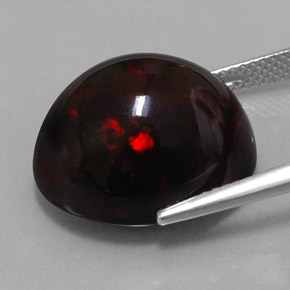 Opale noire multicolore naturelle coupe ovale, 13,63 ct, opaque