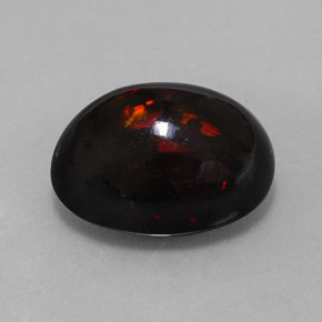 Opale noire multicolore naturelle coupe ovale, 8,11 ct, opaque