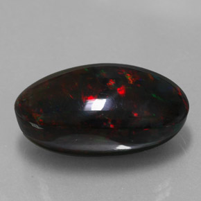Opale noire multicolore naturelle coupe ovale, 17,92 ct, opaque