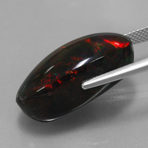 Opale noire multicolore naturelle coupe ovale, 17,92 ct, opaque