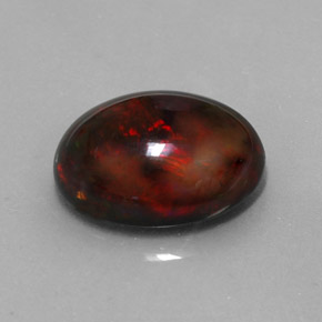 Opale noire multicolore naturelle coupe ovale, 6,26 ct, opaque