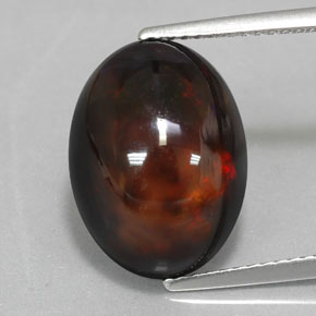 Opale noire multicolore naturelle coupe ovale, 6,02 ct, opaque