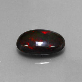 Opale noire multicolore naturelle coupe ovale, 3,80 ct, opaque