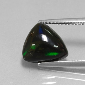 Opale noire multicolore naturelle trillion, 2,56 ct, opaque