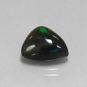 Opale noire multicolore naturelle trillion, 2,56 ct, opaque