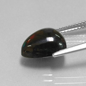 Opale noire multicolore naturelle trillion, 2,56 ct, opaque