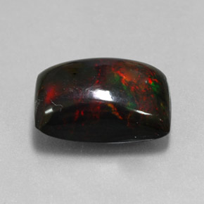 Opale noire multicolore naturelle baguette, 5,58 ct, opaque
