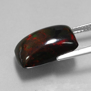 Opale noire multicolore naturelle baguette, 5,58 ct, opaque