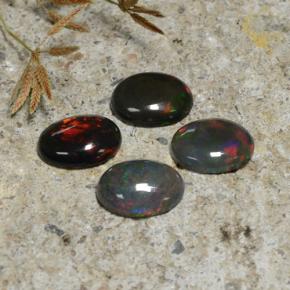 Achetez naturel 3,25ct multicolore opale noire gems, coupe ovale, en provenance ethiopie chez gemselect. en stock, livraison internationale!