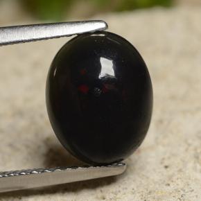 Opale noire multicolore naturelle coupe ovale, 1,50 ct, opaque