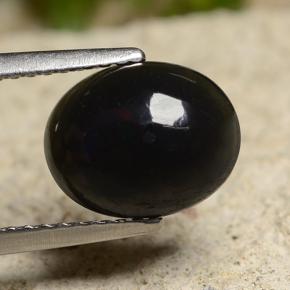 Opale noire multicolore naturelle coupe ovale, 1,50 ct, opaque