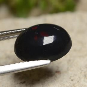Opale noire multicolore naturelle coupe ovale, 1,50 ct, opaque
