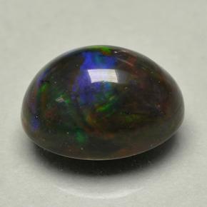 Opale noire Multicolore naturelle Coupe ovale, 1.02 ct, Opaque