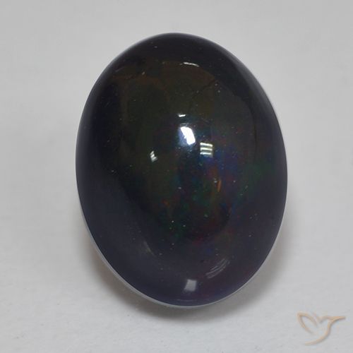 1.25ct Naturel Multicolore Opale noire, ovale, Translucide