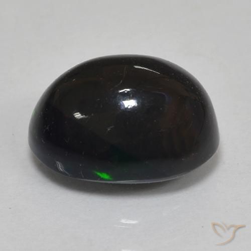 Opale noire Multicolore naturelle ovale, 1.46 ct, Opaque