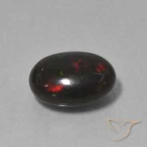 Opale noire Multicolore naturelle ovale, 0.99 ct, Opaque