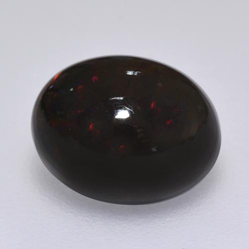 Opale noire multicolore naturelle coupe ovale, 1,49 ct, opaque