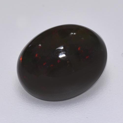 Opale noire multicolore naturelle coupe ovale, 1,49 ct, opaque