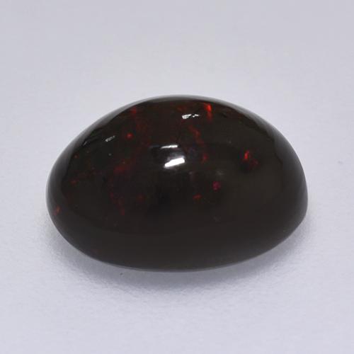 Opale noire multicolore naturelle coupe ovale, 1,49 ct, opaque