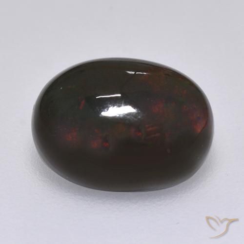 1.27ct Naturel Multicolore Opale noire, ovale, Opaque