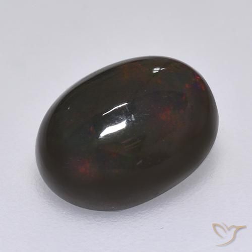 Opale noire Multicolore naturelle ovale, 1.27 ct, Opaque