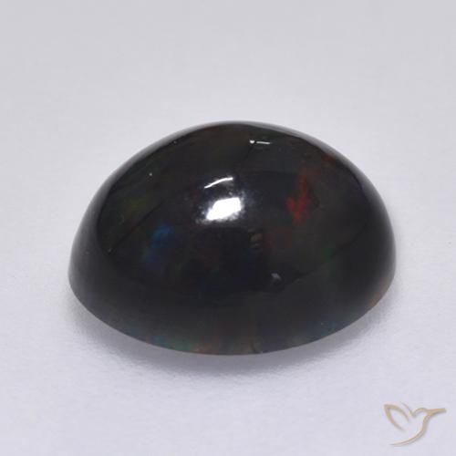 Opale noire Multicolore naturelle ovale, 1.44 ct, Opaque