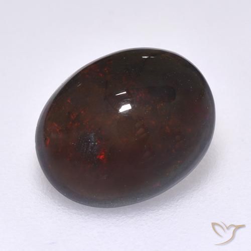 1.14ct Naturel Multicolore Opale noire, ovale, Translucide