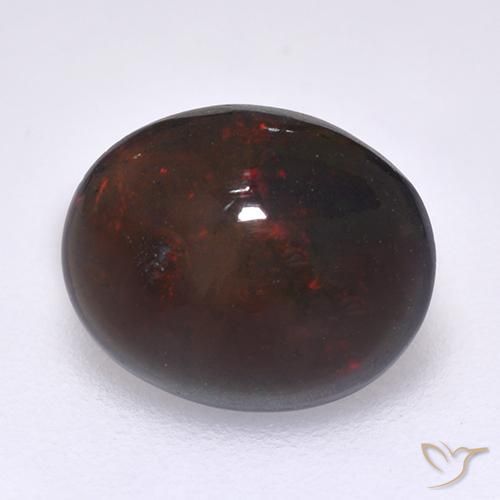 Opale noire Multicolore naturelle ovale, 1.14 ct, Translucide