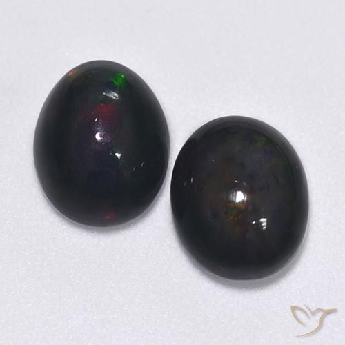 2.38ctw Naturel Multicolore Opale noire, ovale, Translucide