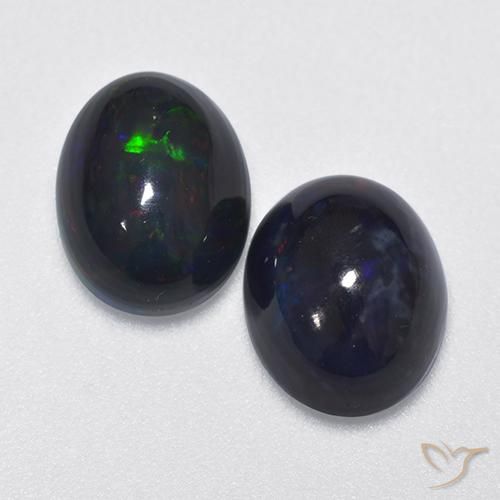2.12ctw Naturel Multicolore Opale noire, ovale, Translucide