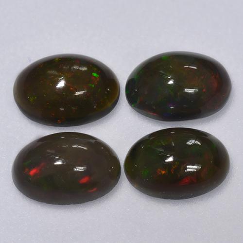 Achetez naturel 1.16ct Multicolore Opale noire gems, Coupe ovale, En provenance Ethiopie chez GemSelect. En stock, livraison internationale!