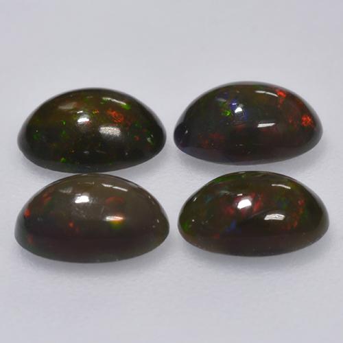 Achetez naturel 1.16ct Multicolore Opale noire gems, Coupe ovale, En provenance Ethiopie chez GemSelect. En stock, livraison internationale!