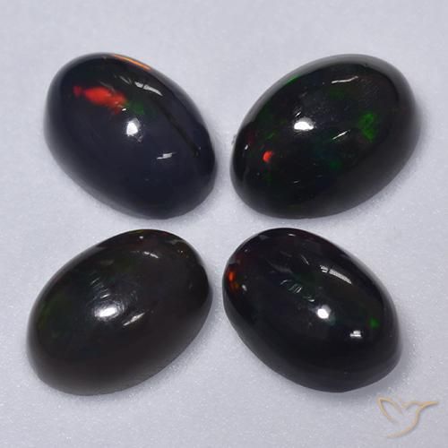 Shop natural 1.50ct Multicolore Opale noire gems, ovale, from Ethiopie at GemSelect. In stock, global shipping!