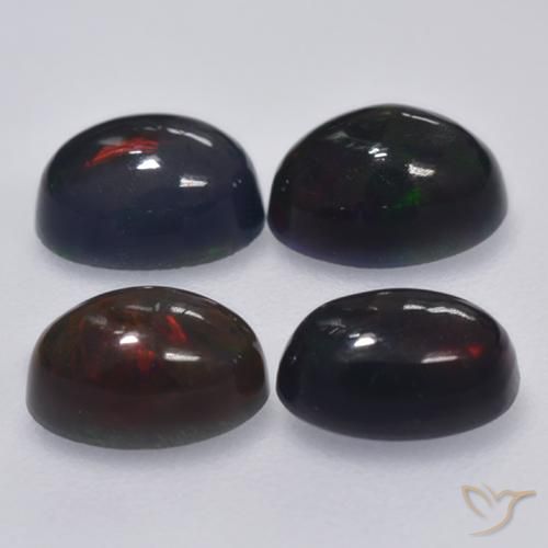 Shop natural 1.50ct Multicolore Opale noire gems, ovale, from Ethiopie at GemSelect. In stock, global shipping!