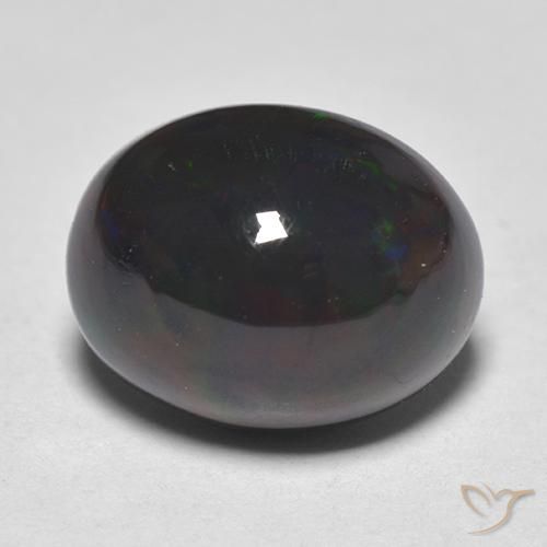 Opale noire Multicolore naturelle ovale, 1.38 ct, Translucide