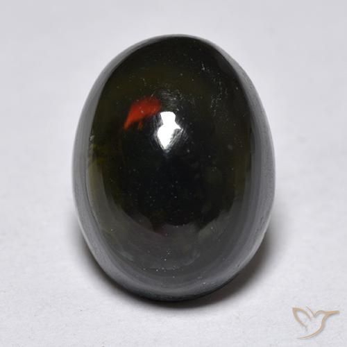 1.25ct Naturel Multicolore Opale noire, ovale, Translucide
