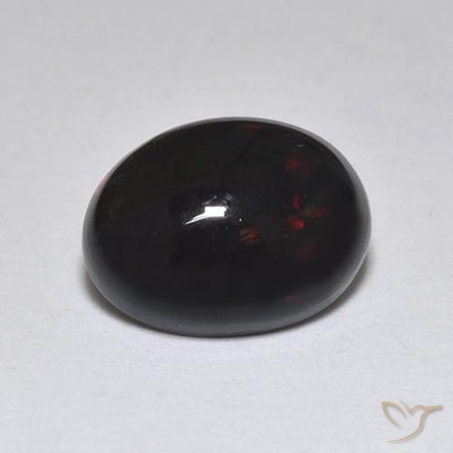 1.18ct Naturel Multicolore Opale noire, ovale, Translucide