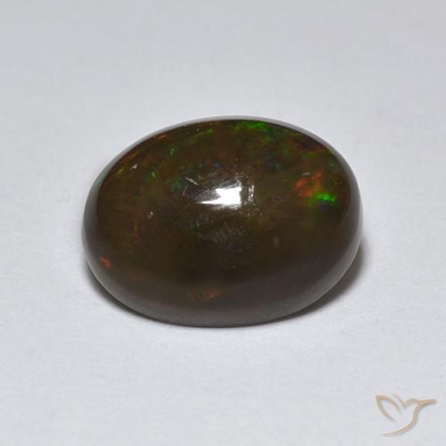 1.27ct Naturel Multicolore Opale noire, ovale, Translucide