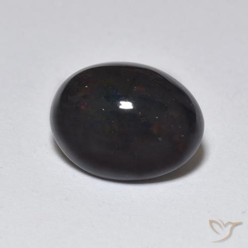 Opale noire Multicolore naturelle ovale, 1.29 ct, Translucide