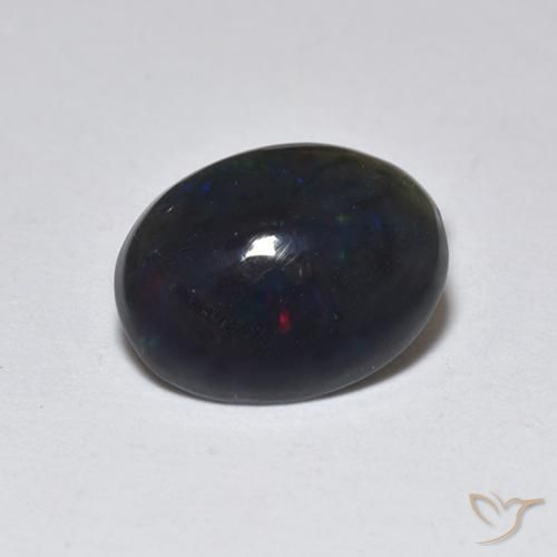 0.74ct Naturel Multicolore Opale noire, ovale, Translucide