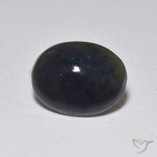 Opale noire Multicolore naturelle ovale, 0.74 ct, Translucide